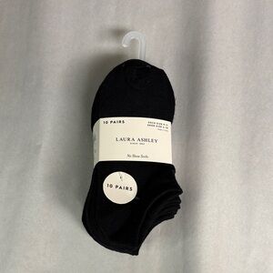 New Laura Ashley Socks Women’s 10 Pair Black No Show Socks Casual Active